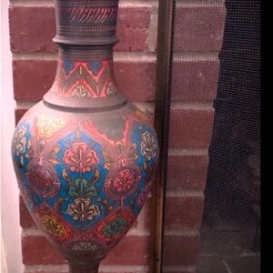 Large Antique Bronze Floor Vase